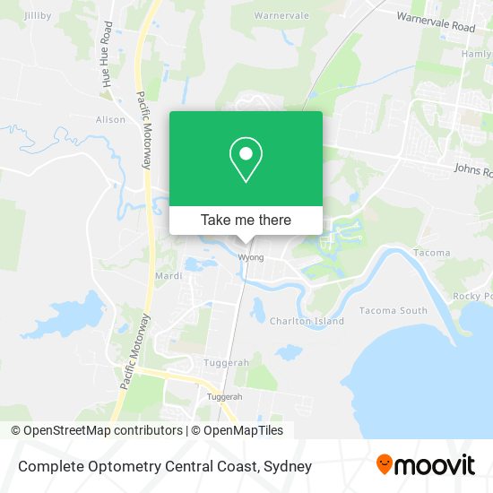 Complete Optometry Central Coast map