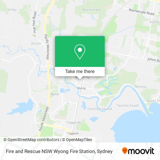 Mapa Fire and Rescue NSW Wyong Fire Station