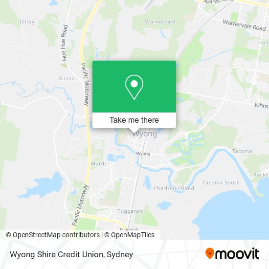Wyong Shire Credit Union map