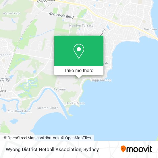 Wyong District Netball Association map