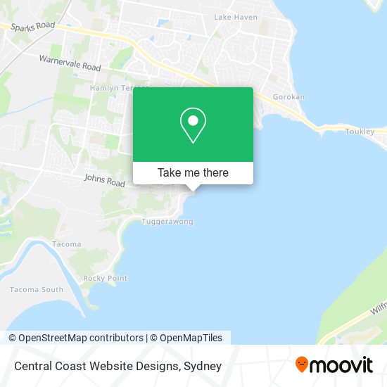 Central Coast Website Designs map