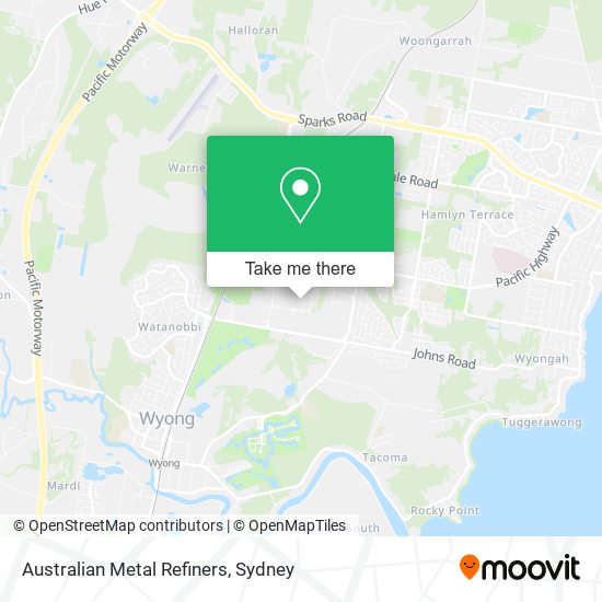 Mapa Australian Metal Refiners