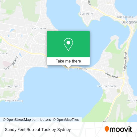 Sandy Feet Retreat Toukley map