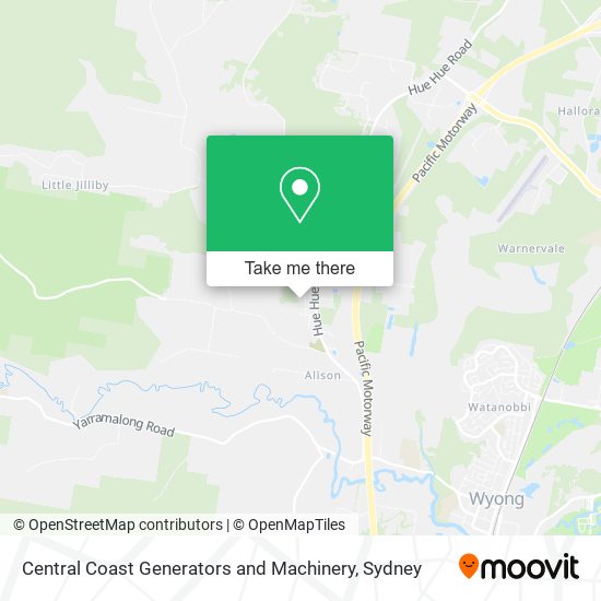 Central Coast Generators and Machinery map