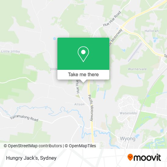 Hungry Jack's map