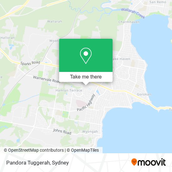 Pandora Tuggerah map