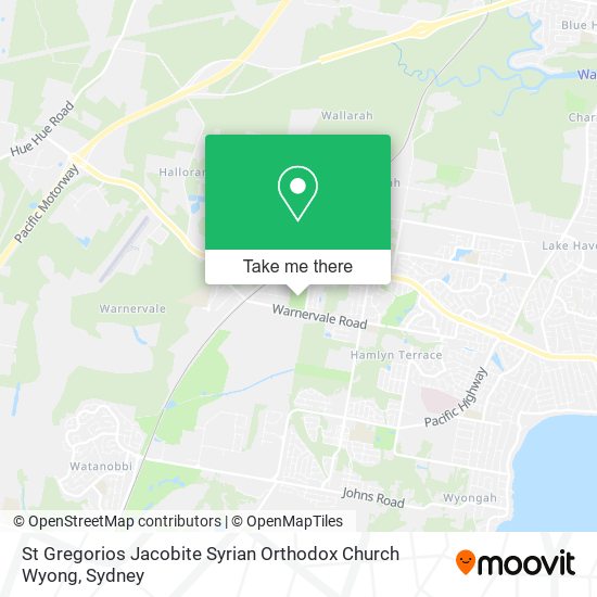 St Gregorios Jacobite Syrian Orthodox Church Wyong map