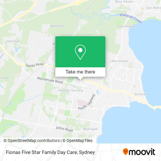 Mapa Fionas Five Star Family Day Care