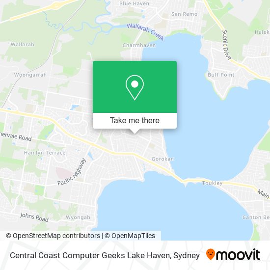 Central Coast Computer Geeks Lake Haven map