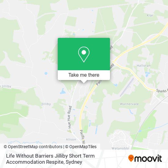 Mapa Life Without Barriers Jilliby Short Term Accommodation Respite