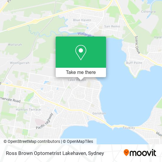 Ross Brown Optometrist Lakehaven map