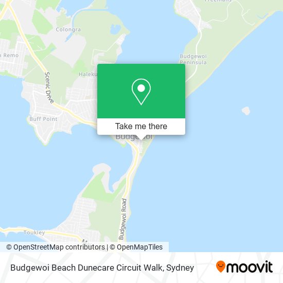 Mapa Budgewoi Beach Dunecare Circuit Walk