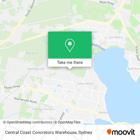 Central Coast Concretors Warehouse map