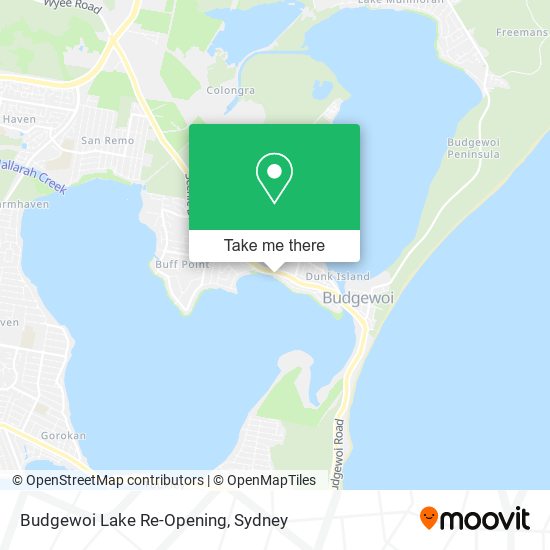 Budgewoi Lake Re-Opening map