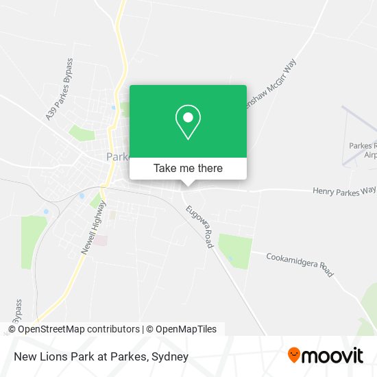 New Lions Park at Parkes map