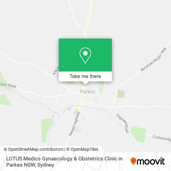 Mapa LOTUS Medics Gynaecology & Obstetrics Clinic in Parkes NSW