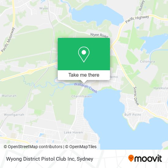 Mapa Wyong District Pistol Club Inc