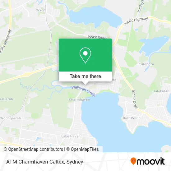 Mapa ATM Charmhaven Caltex