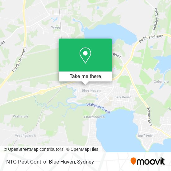 NTG Pest Control Blue Haven map