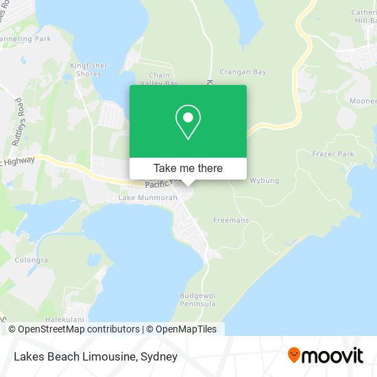 Mapa Lakes Beach Limousine