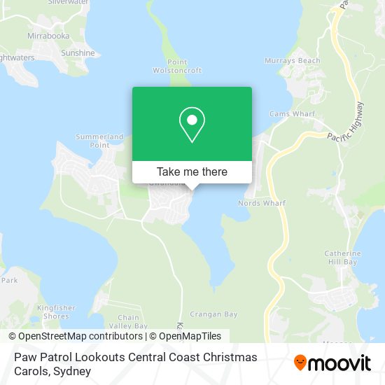Paw Patrol Lookouts Central Coast Christmas Carols map