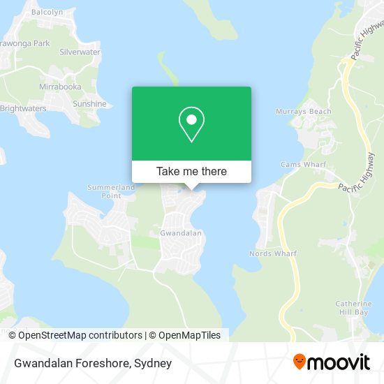 Gwandalan Foreshore map