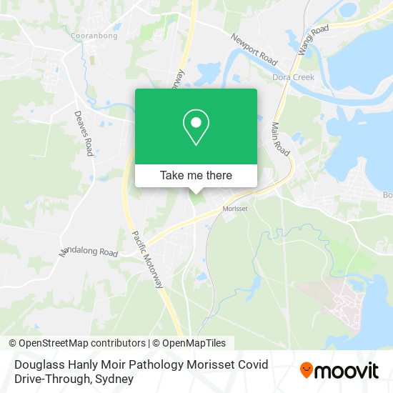 Douglass Hanly Moir Pathology Morisset Covid Drive-Through map