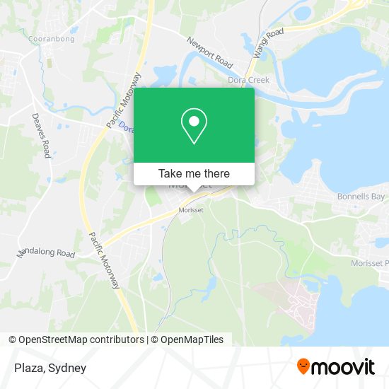 How to get to Plaza in Morisset by bus or train?