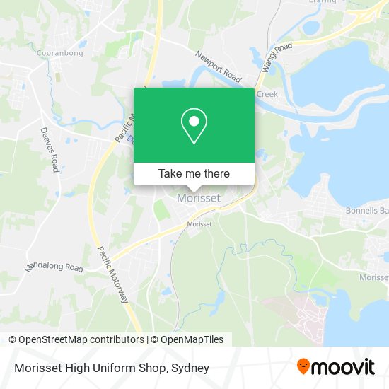 Morisset High Uniform Shop map