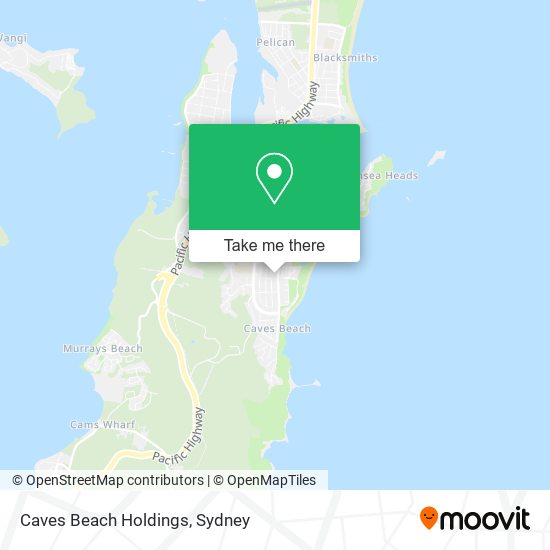 Mapa Caves Beach Holdings