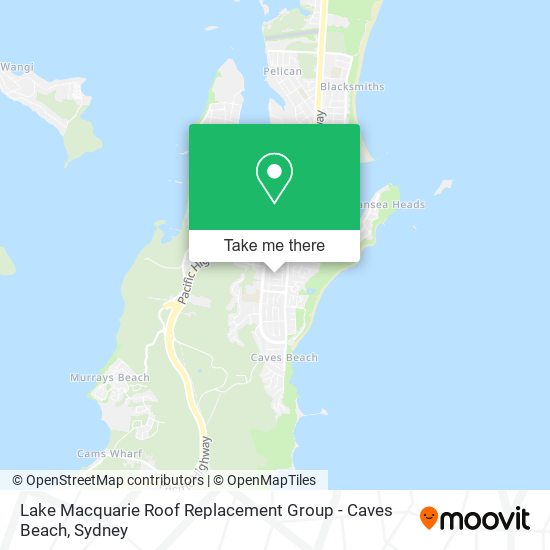 Mapa Lake Macquarie Roof Replacement Group - Caves Beach