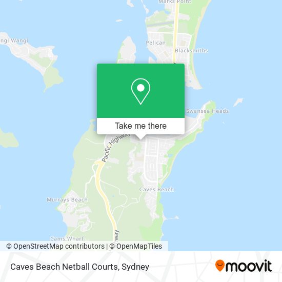 Caves Beach Netball Courts map