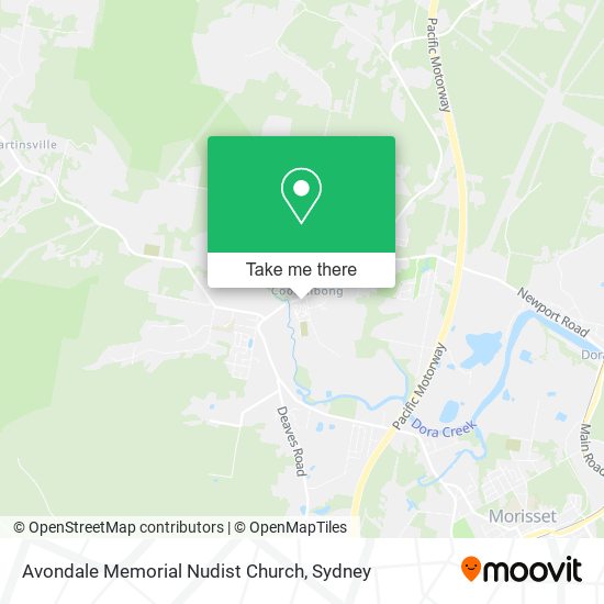 Mapa Avondale Memorial Nudist Church