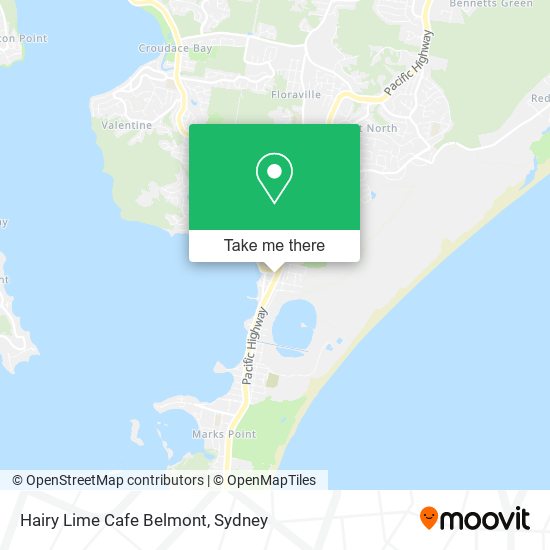 Hairy Lime Cafe Belmont map