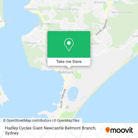 Hadley Cycles Giant Newcastle Belmont Branch map