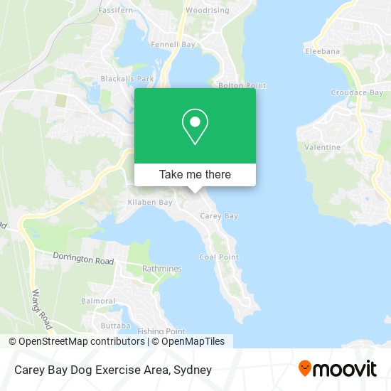 Carey Bay Dog Exercise Area map