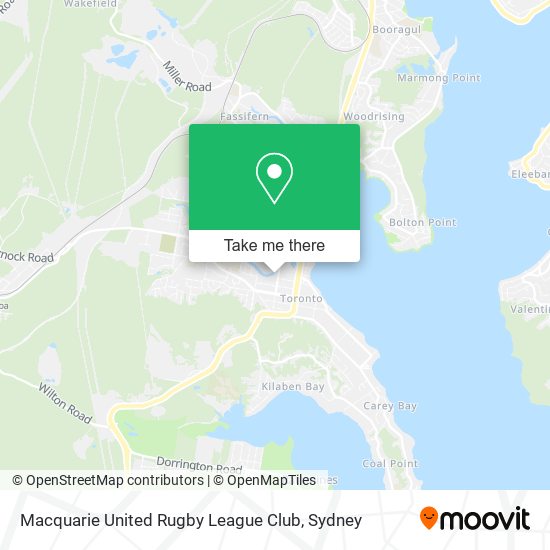 Macquarie United Rugby League Club map