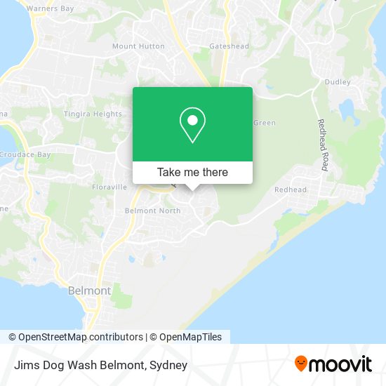 Jims Dog Wash Belmont map