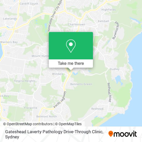 Gateshead Laverty Pathology Drive-Through Clinic map