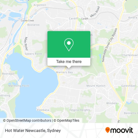 Hot Water Newcastle map