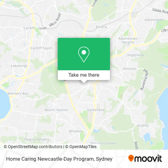 Home Caring Newcastle-Day Program map