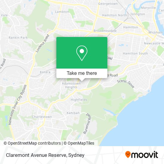 Mapa Claremont Avenue Reserve