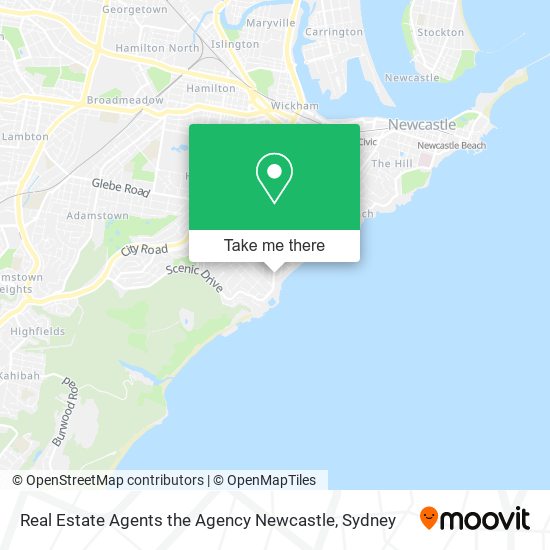 Real Estate Agents the Agency Newcastle map