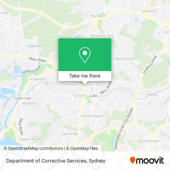 Department of Corrective Services map