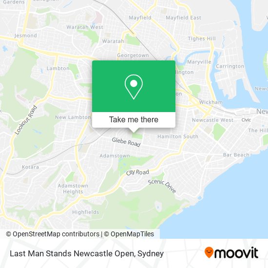 Last Man Stands Newcastle Open map