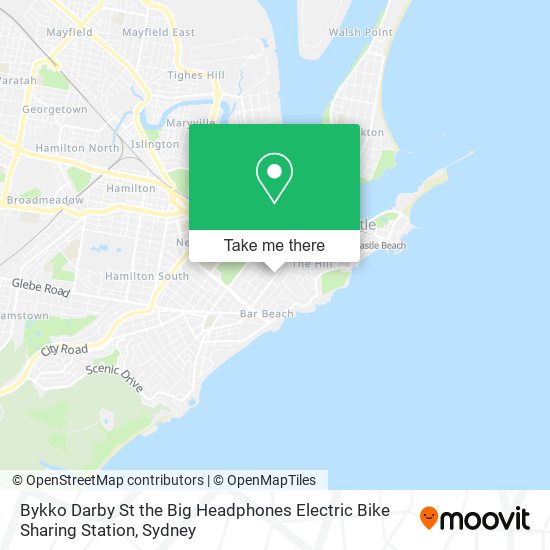 Mapa Bykko Darby St the Big Headphones Electric Bike Sharing Station