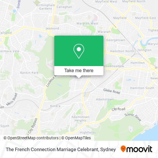 The French Connection Marriage Celebrant map