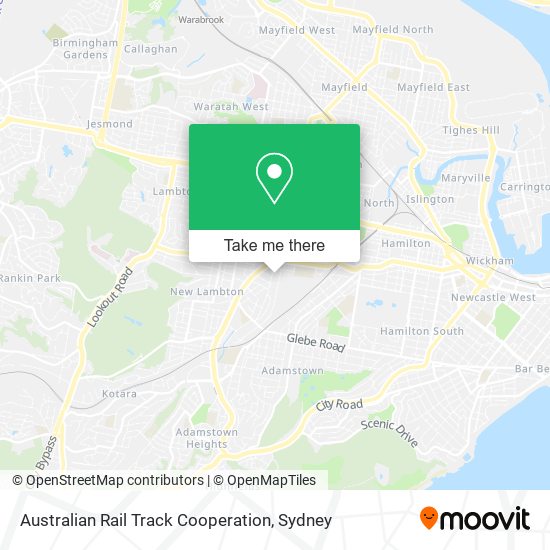 Mapa Australian Rail Track Cooperation