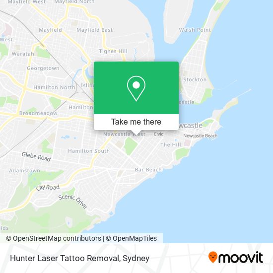 Hunter Laser Tattoo Removal map