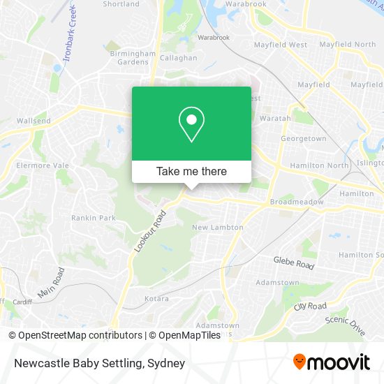 Newcastle Baby Settling map